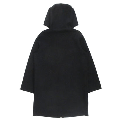 Max Mara Studio Duffle Coat Wool Cashmere Blend Hood 44 Black — view 2