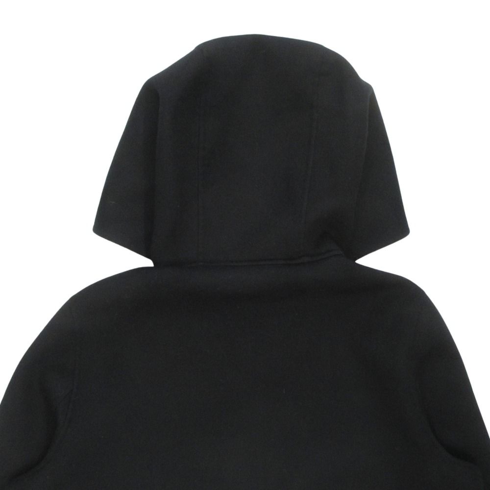 Max Mara Studio Duffle Coat Wool Cashmere Blend Hood 44 Black — view 4