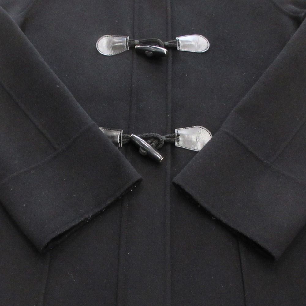 Max Mara Studio Duffle Coat Wool Cashmere Blend Hood 44 Black — view 5