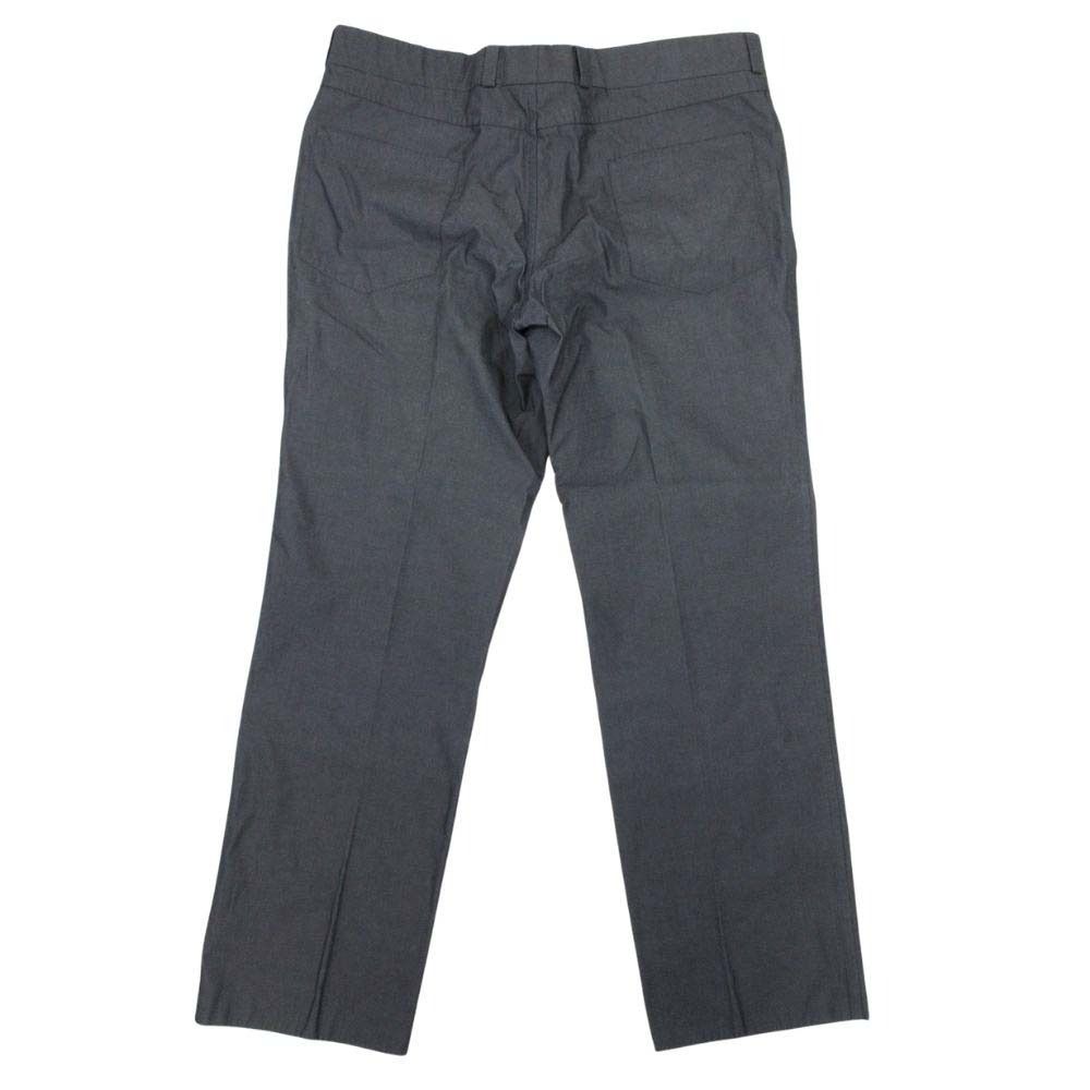 Hermes Leather Patch Trousers Pants Pleated Cotton 46 Gray — view 2