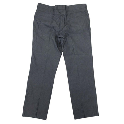 Hermes Leather Patch Trousers Pants Pleated Cotton 46 Gray — view 2