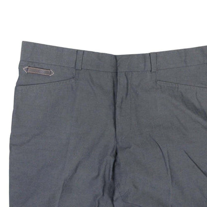 Hermes Leather Patch Trousers Pants Pleated Cotton 46 Gray — view 3