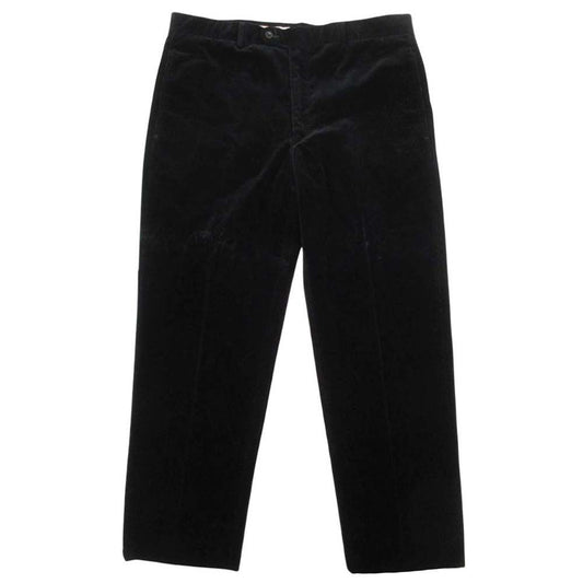 Hermes Vintage Corduroy Pants Wide Silhouette Trousers 54 Black
