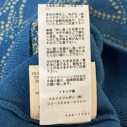 Hermes Brides de Gala Cashmere Cotton Short Sleeve Knit Top 34 Blue Sweater — view 8