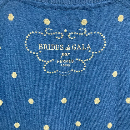 Hermes Brides de Gala Cashmere Cotton Short Sleeve Knit Top 34 Blue Sweater — view 4