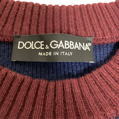 Dolce & Gabbana Logo Patch Rib Knit Sweater 48 Navy — view 5