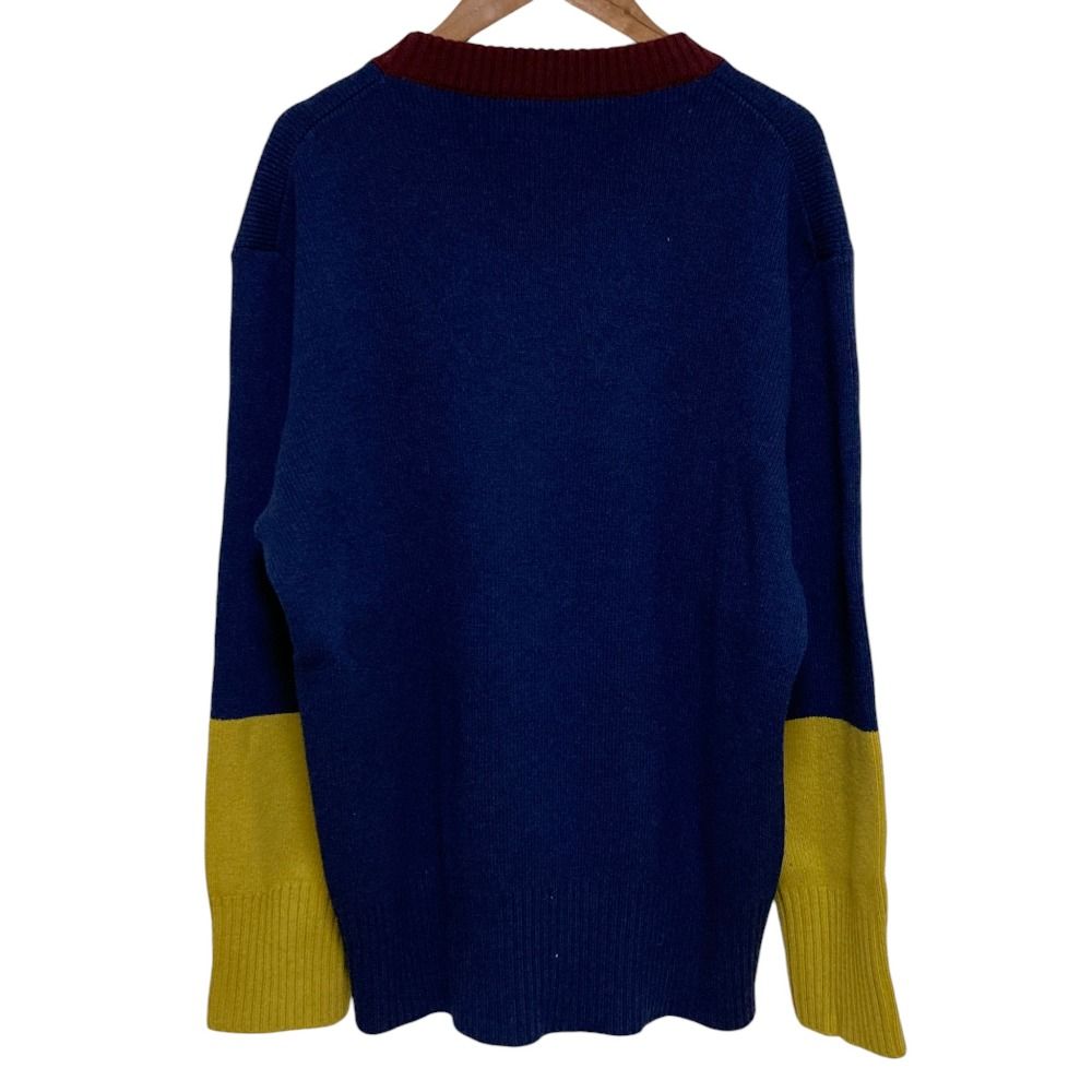 Dolce & Gabbana Logo Patch Rib Knit Sweater 48 Navy — view 4