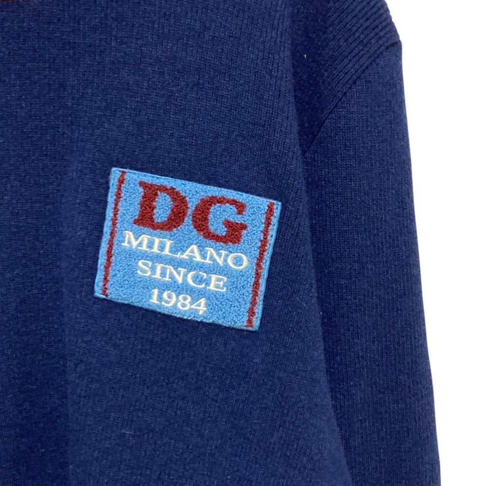Dolce & Gabbana Logo Patch Rib Knit Sweater 48 Navy — view 3