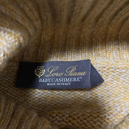 Loro Piana Baby Cashmere Turtleneck Melange Knit Sweater 52 Yellow — view 4