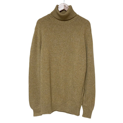 Loro Piana Baby Cashmere Turtleneck Melange Knit Sweater 52 Yellow