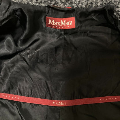 Max Mara Studio Alpaca Coat Mixed Shaggy 40 Gray — view 5