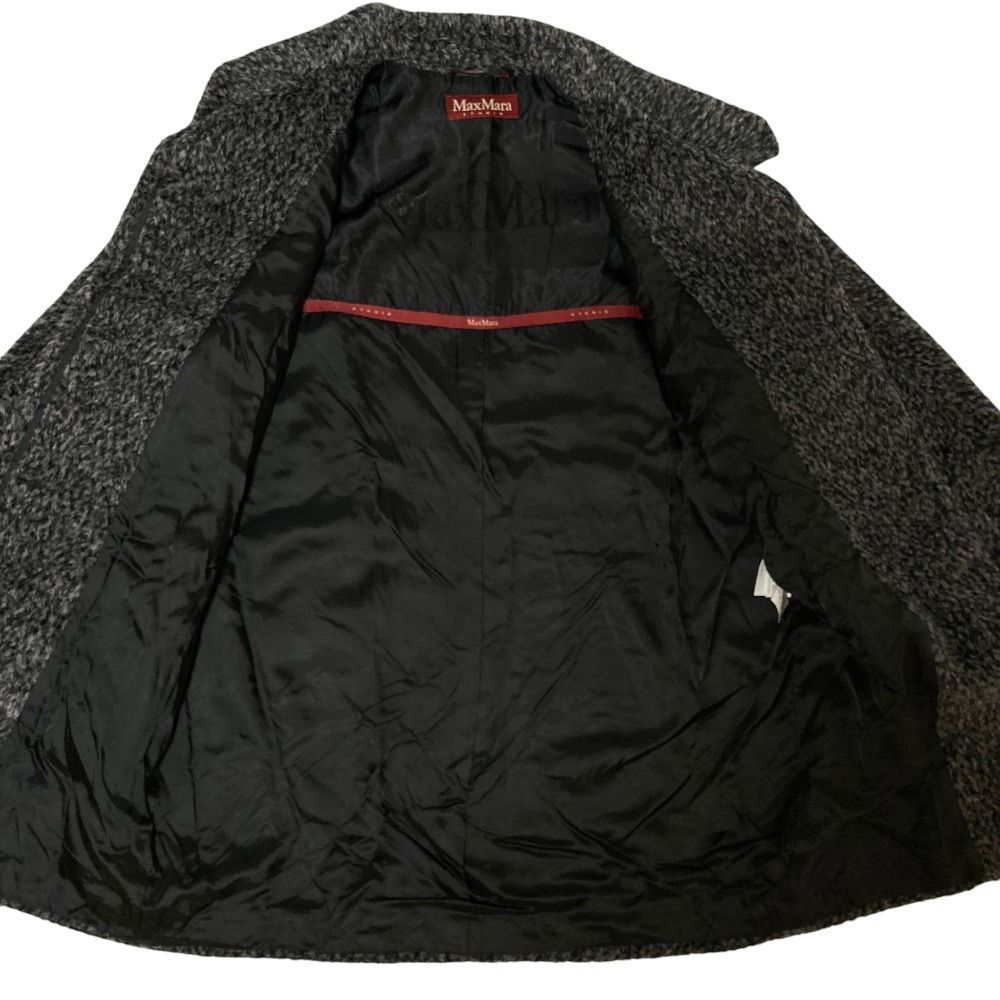 Max Mara Studio Alpaca Coat Mixed Shaggy 40 Gray — view 4