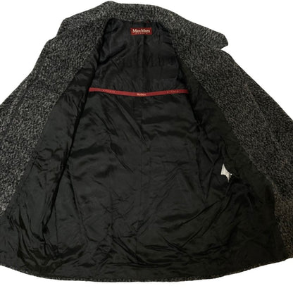Max Mara Studio Alpaca Coat Mixed Shaggy 40 Gray — view 4