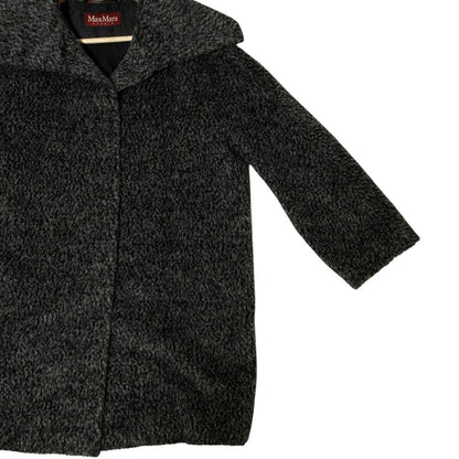 Max Mara Studio Alpaca Coat Mixed Shaggy 40 Gray — view 3