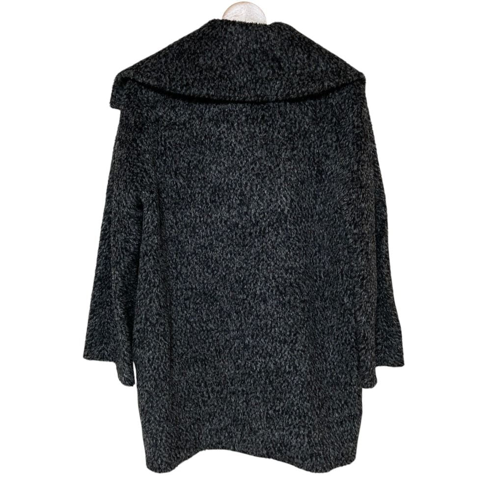 Max Mara Studio Alpaca Coat Mixed Shaggy 40 Gray — view 2