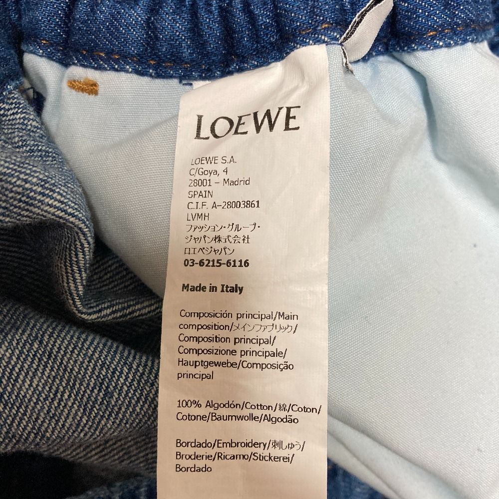 Loewe Anagram Drawstring Wide Easy Denim Pants S Indigo — view 7