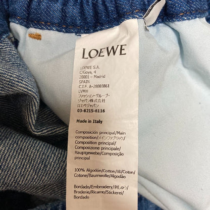 Loewe Anagram Drawstring Wide Easy Denim Pants S Indigo — view 7