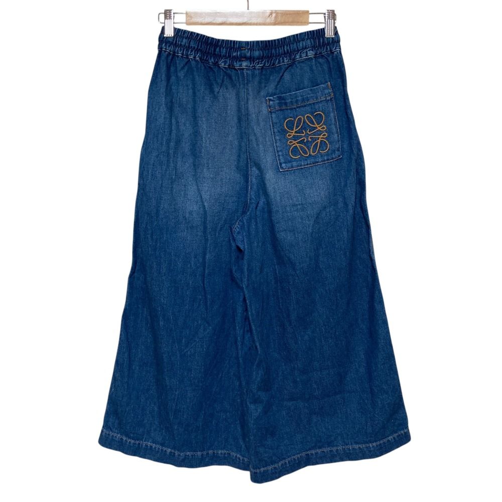 Loewe Anagram Drawstring Wide Easy Denim Pants S Indigo — view 2