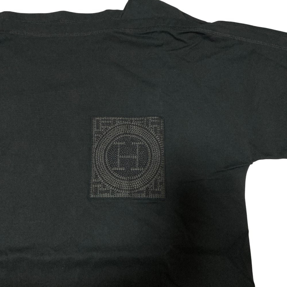 Hermes Embroidery Pocket Mosaic T-Shirt 36 Black — view 5
