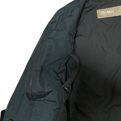Max Mara Rainwear Cotton Nylon Belted Coat 38 Black — view 5