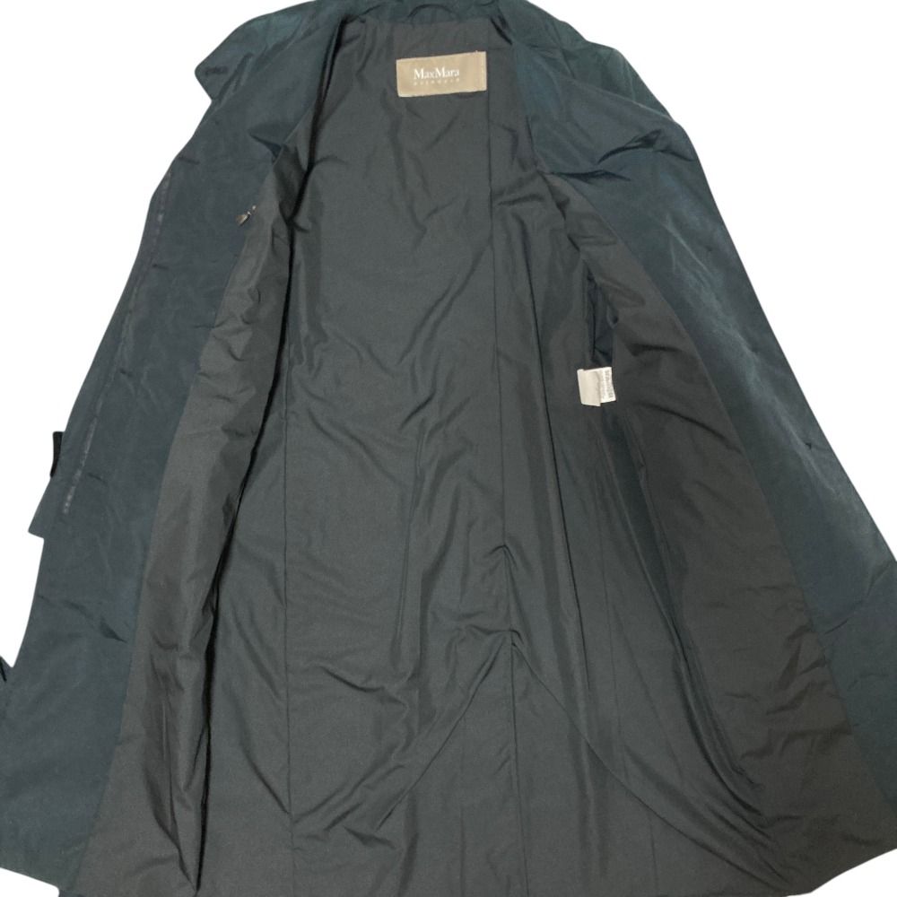 Max Mara Rainwear Cotton Nylon Belted Coat 38 Black — view 3