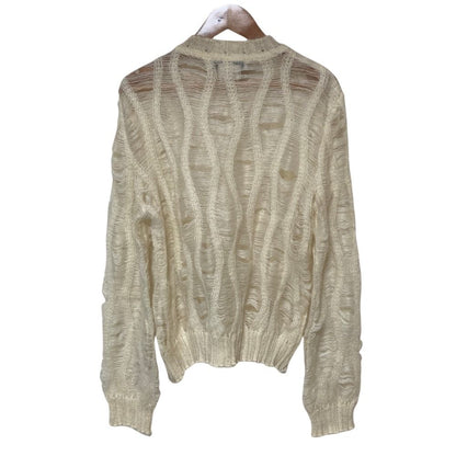 Dior Galiano Era Openwork Mohair Knit Sweater Ivory — view 2