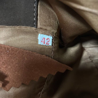 Loewe Vintage Anagram Button Suede Leather Jacket 42 Brown — view 6