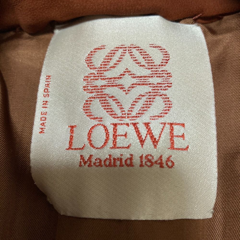 Loewe Vintage Anagram Button Suede Leather Jacket 42 Brown — view 5