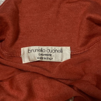 Brunello Cucinelli Cashmere Silk Oversized Knit Shirt Jacket M Orange — view 4