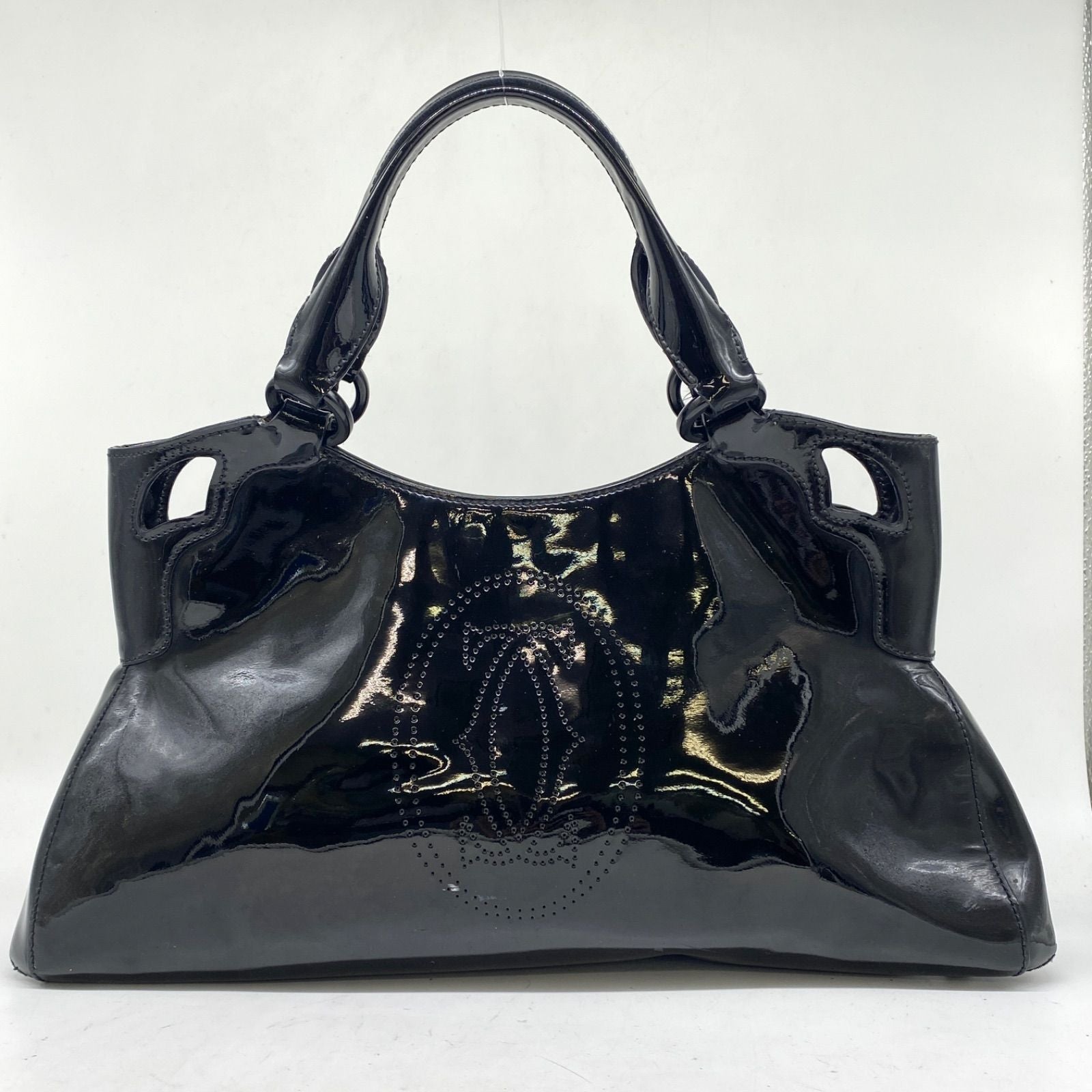 Cartier Hand Tote Marcello Perforated Leather Black