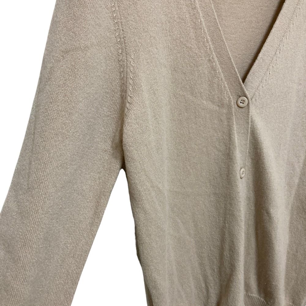 Prada Elbow Patch Cashmere Knit Cardigan 42 Beige — view 2