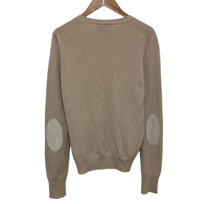 Prada Elbow Patch Cashmere Knit Cardigan 42 Beige — view 3
