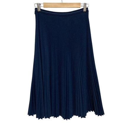 Prada Waist Logo Pleated Knit Skirt 573 38 Navy — view 4