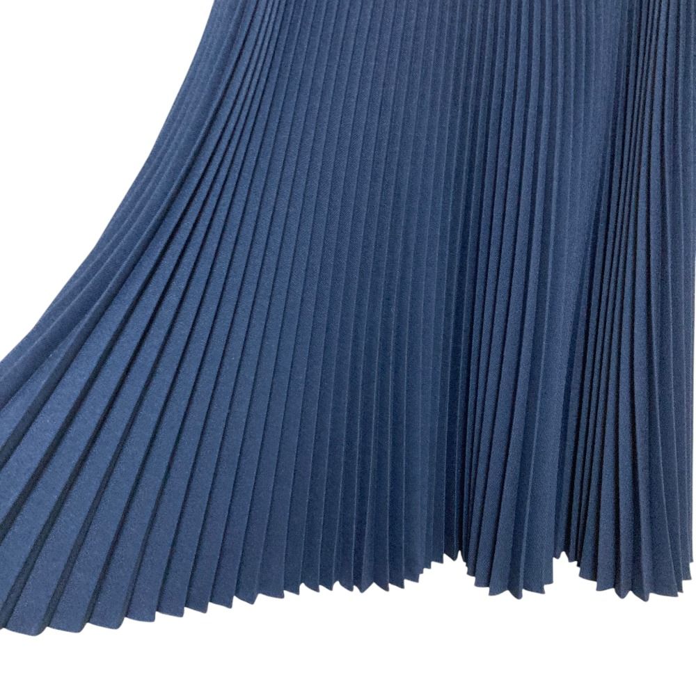 Prada Waist Logo Pleated Knit Skirt 573 38 Navy — view 3