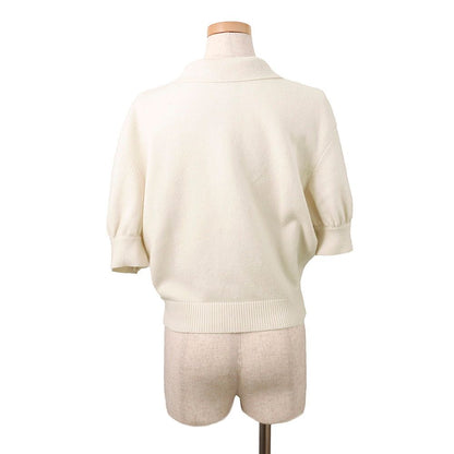Chanel Knit CC Logo Button Short Sleeve Cashmere 34 Top Sweater — view 2