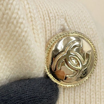 Chanel Knit CC Logo Button Short Sleeve Cashmere 34 Top Sweater — view 7