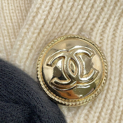 Chanel Knit CC Logo Button Short Sleeve Cashmere 34 Top Sweater — view 6