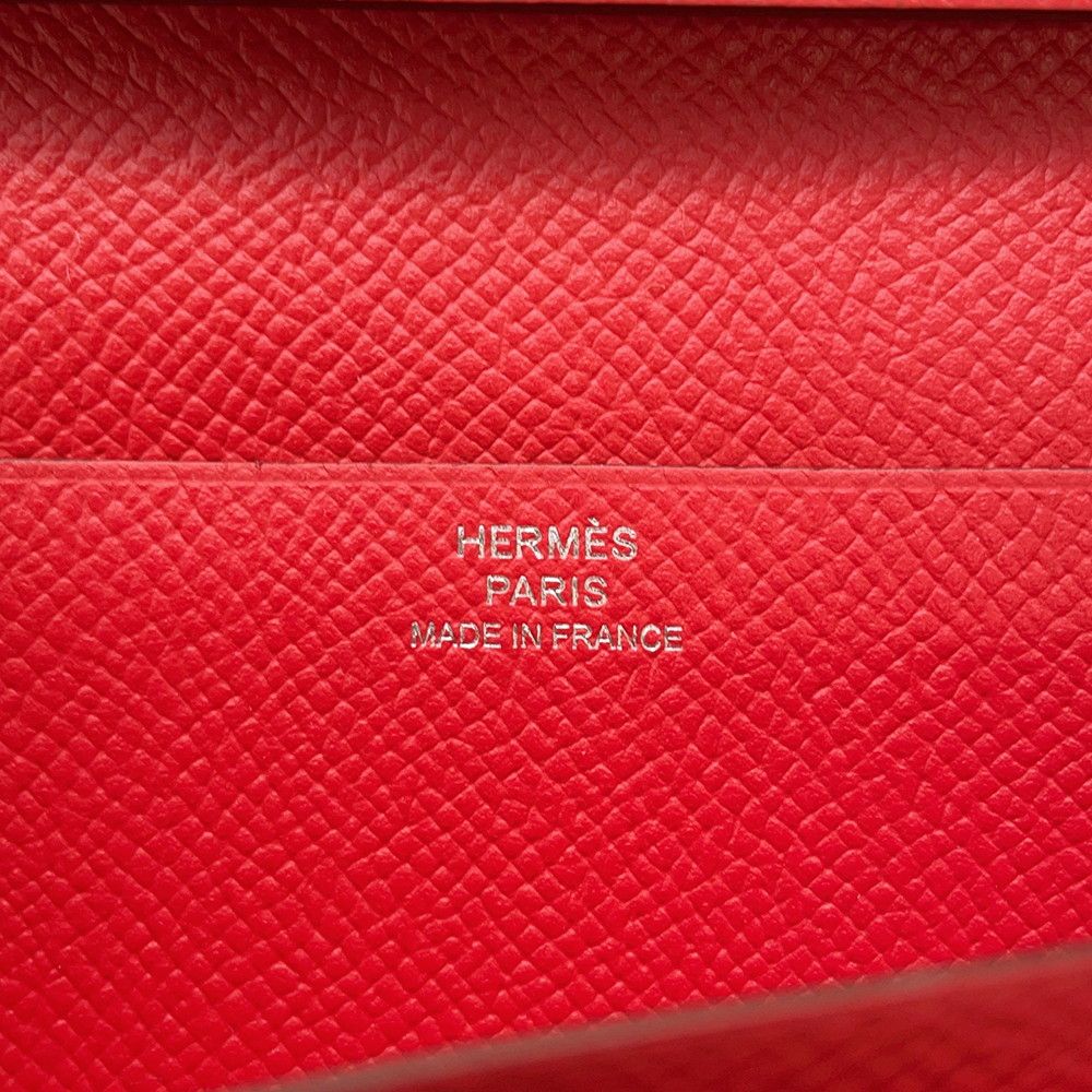 Hermes Wallet Bearn Souffle Depth Yes Rouge Tomato Silver Epsom — view 8