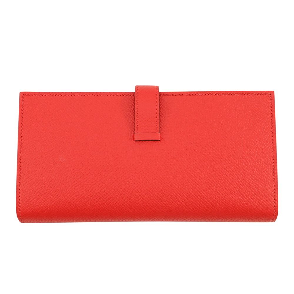 Hermes Wallet Bearn Souffle Depth Yes Rouge Tomato Silver Epsom — view 3