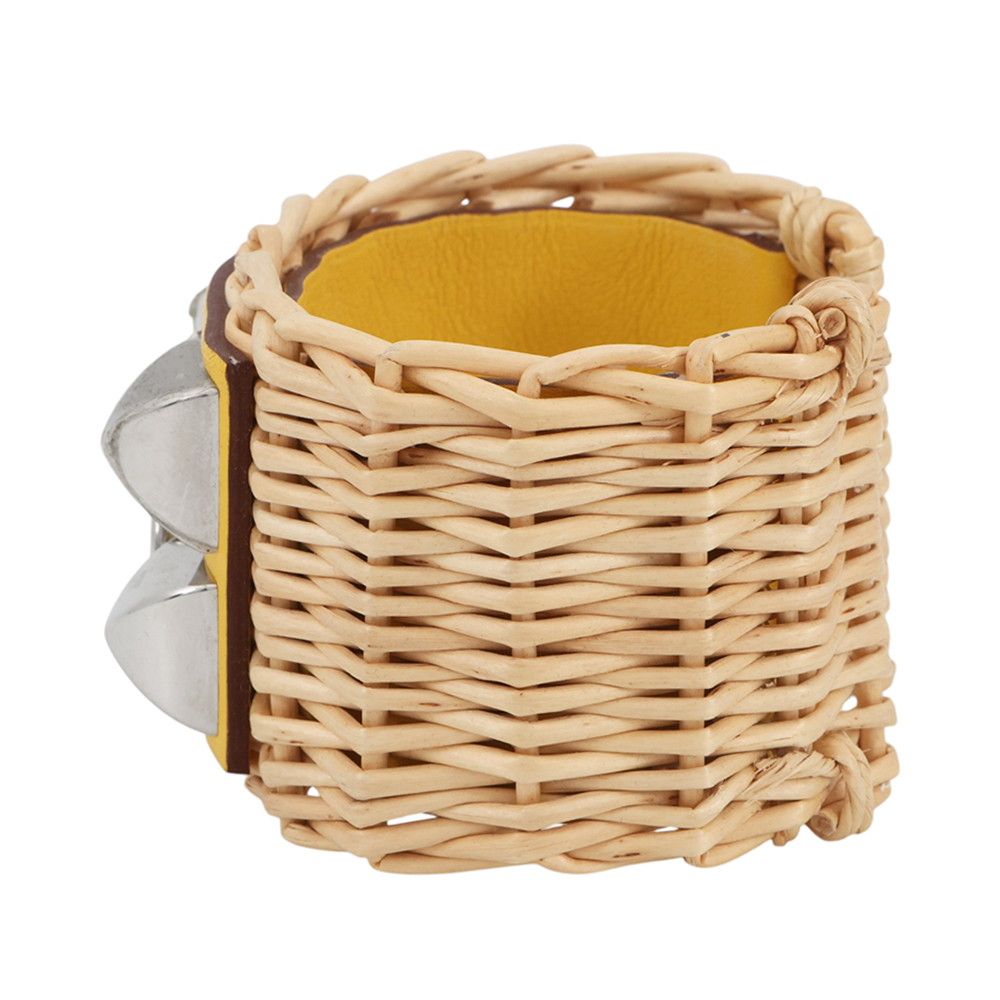 Hermes Bracelet Medley Picnic Lime Silver Swift Rattan T2 — view 2
