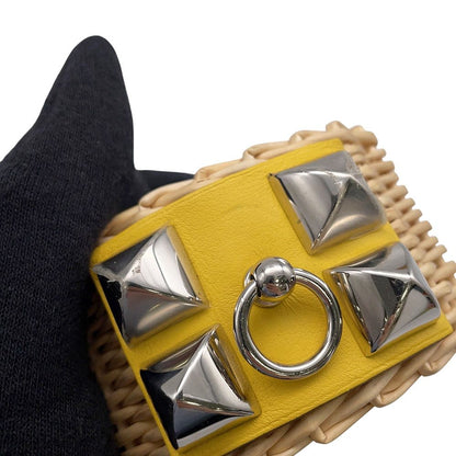 Hermes Bracelet Medley Picnic Lime Silver Swift Rattan T2 — view 5