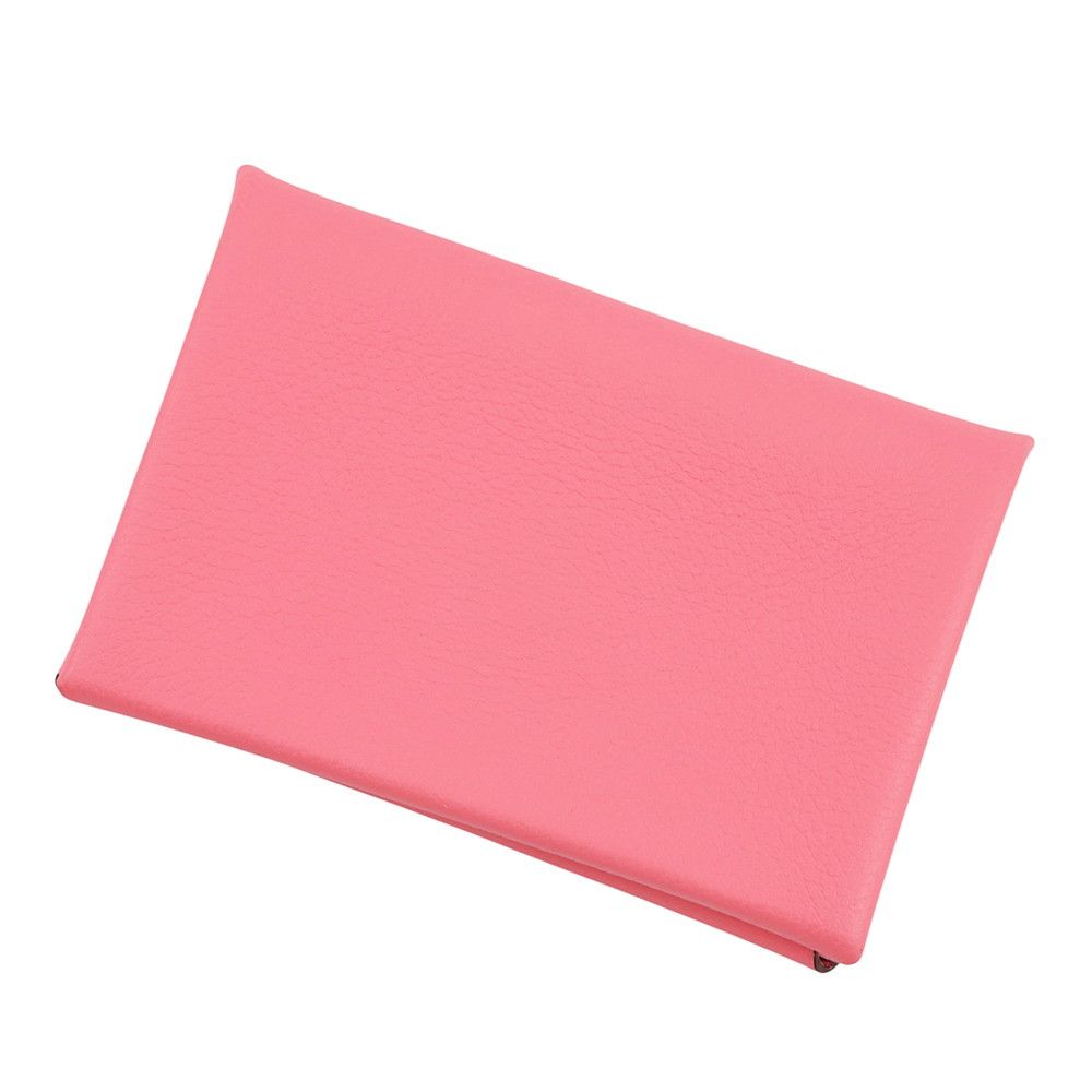 Hermes Card Case Calvi Rose Azale Color Business Holder