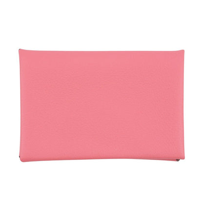 Hermes Card Case Calvi Rose Azale Color Business Holder — view 3