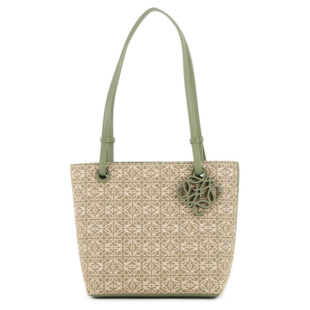 Loewe Tote Anagram Square Canvas Leather White