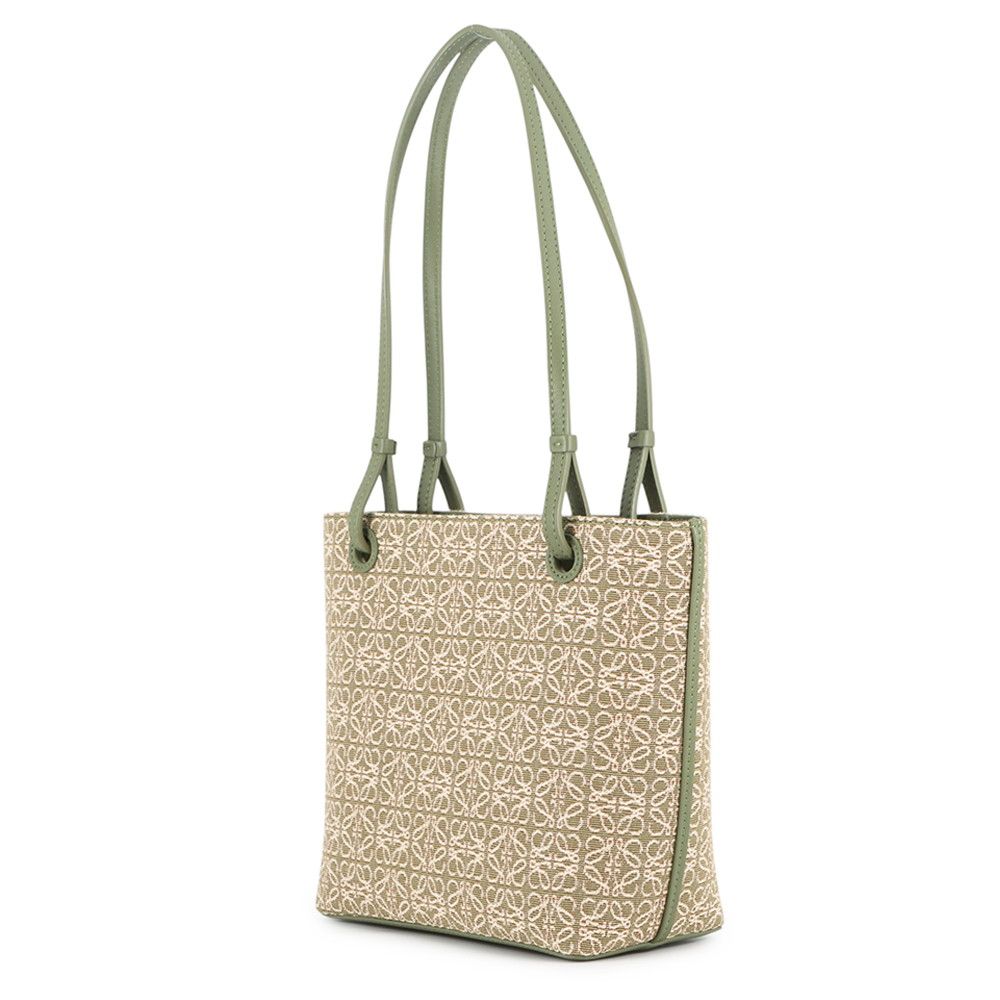 Loewe Tote Anagram Square Canvas Leather White — view 2