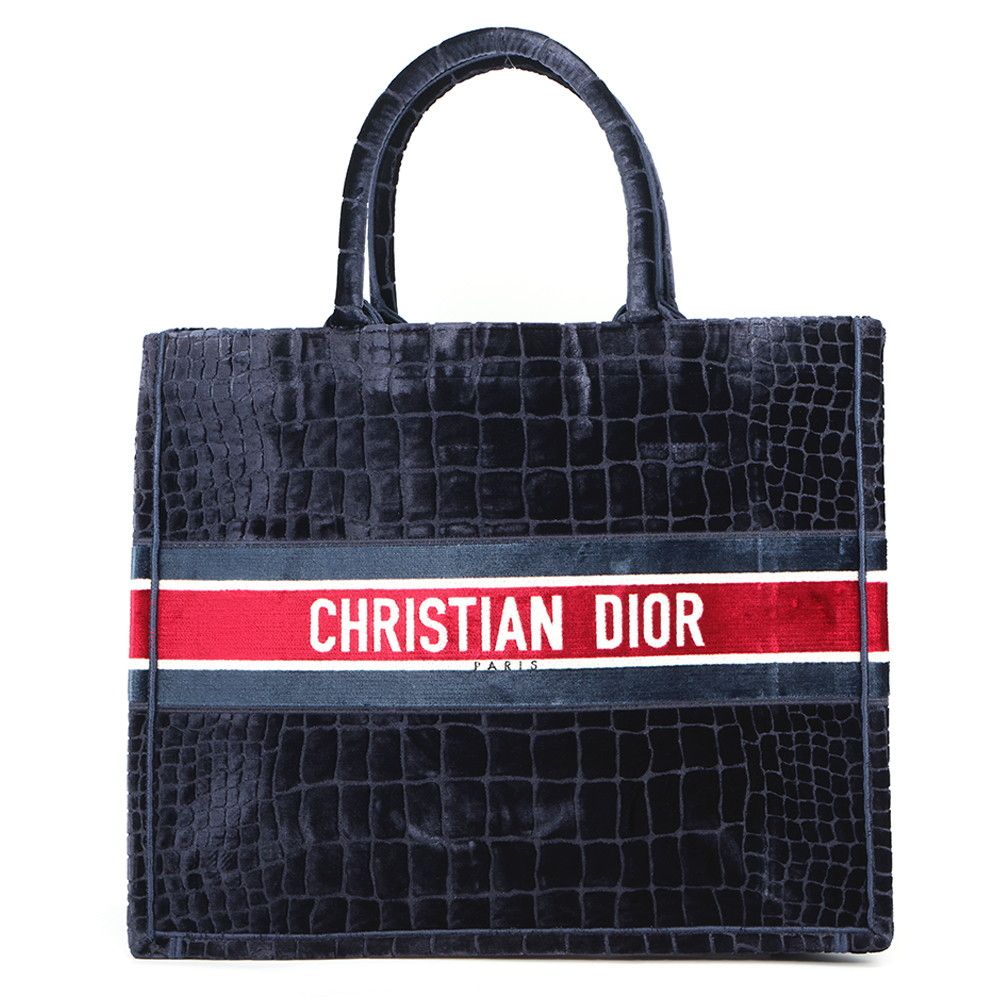 Dior Tote Book Faux Croc Suede Large