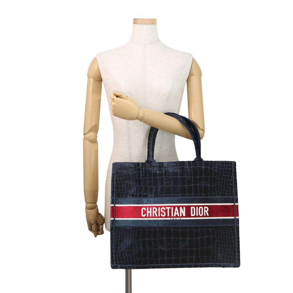 Dior Tote Book Faux Croc Suede Large — view 4