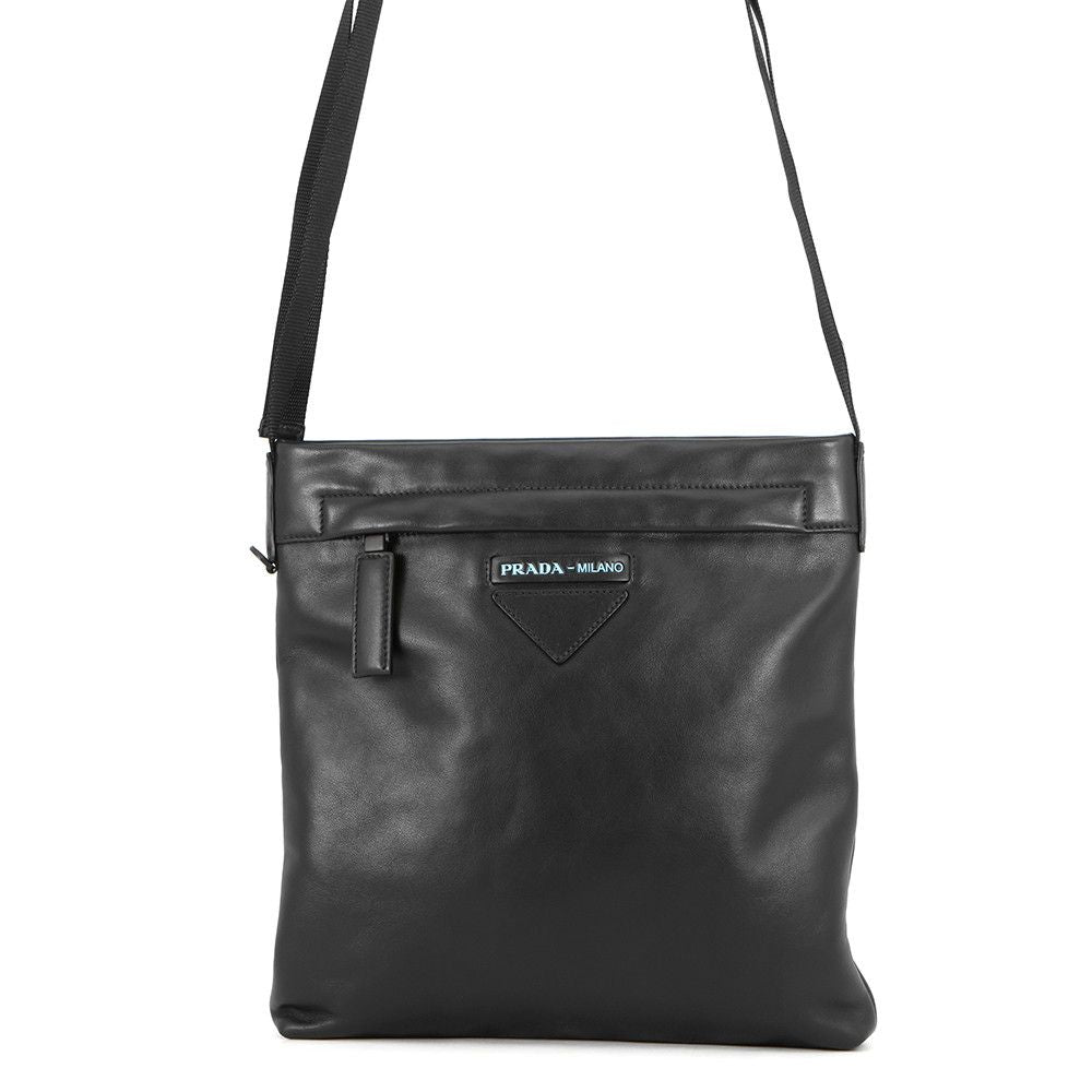 Prada Shoulder Bag Crossbody Leather Black