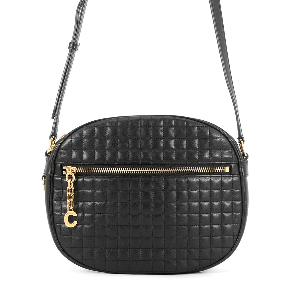 Celine Shoulder Bag C Charm Se Leather Black