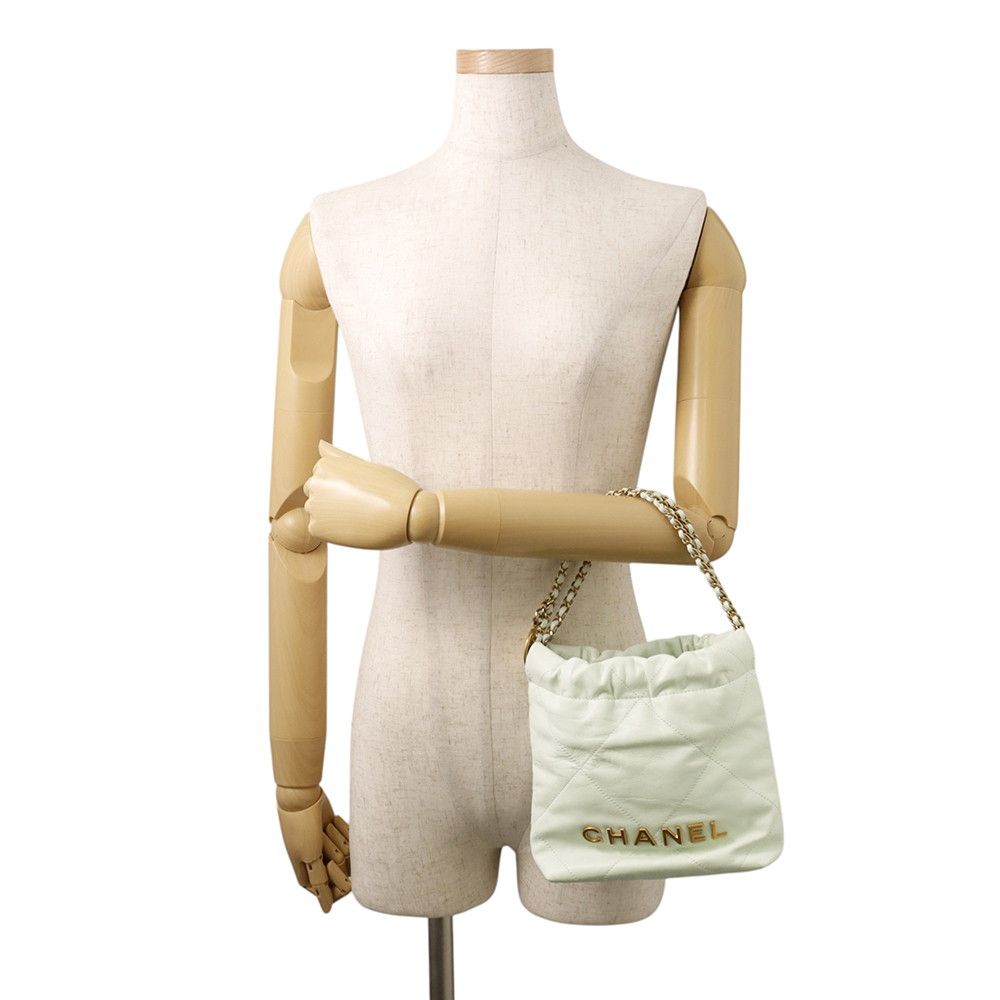 Chanel 22 Mini CC Logo Shiny Calfskin 2-Way Shoulder — view 4